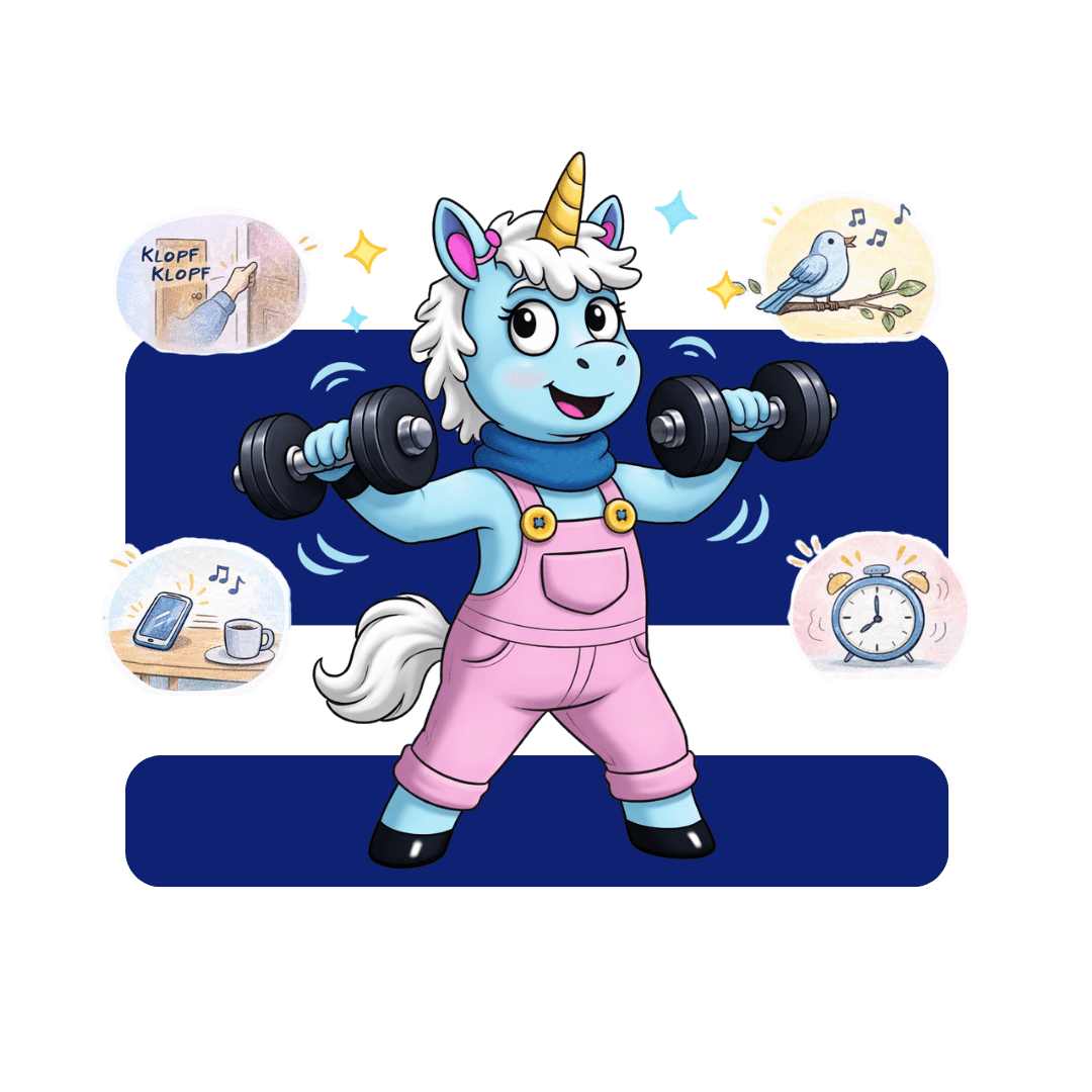 Illustration mit Erna, einem Ohr und Sarah. Die Grafik zeigt sinnbildlich, dass Hören trainiert werden kann.