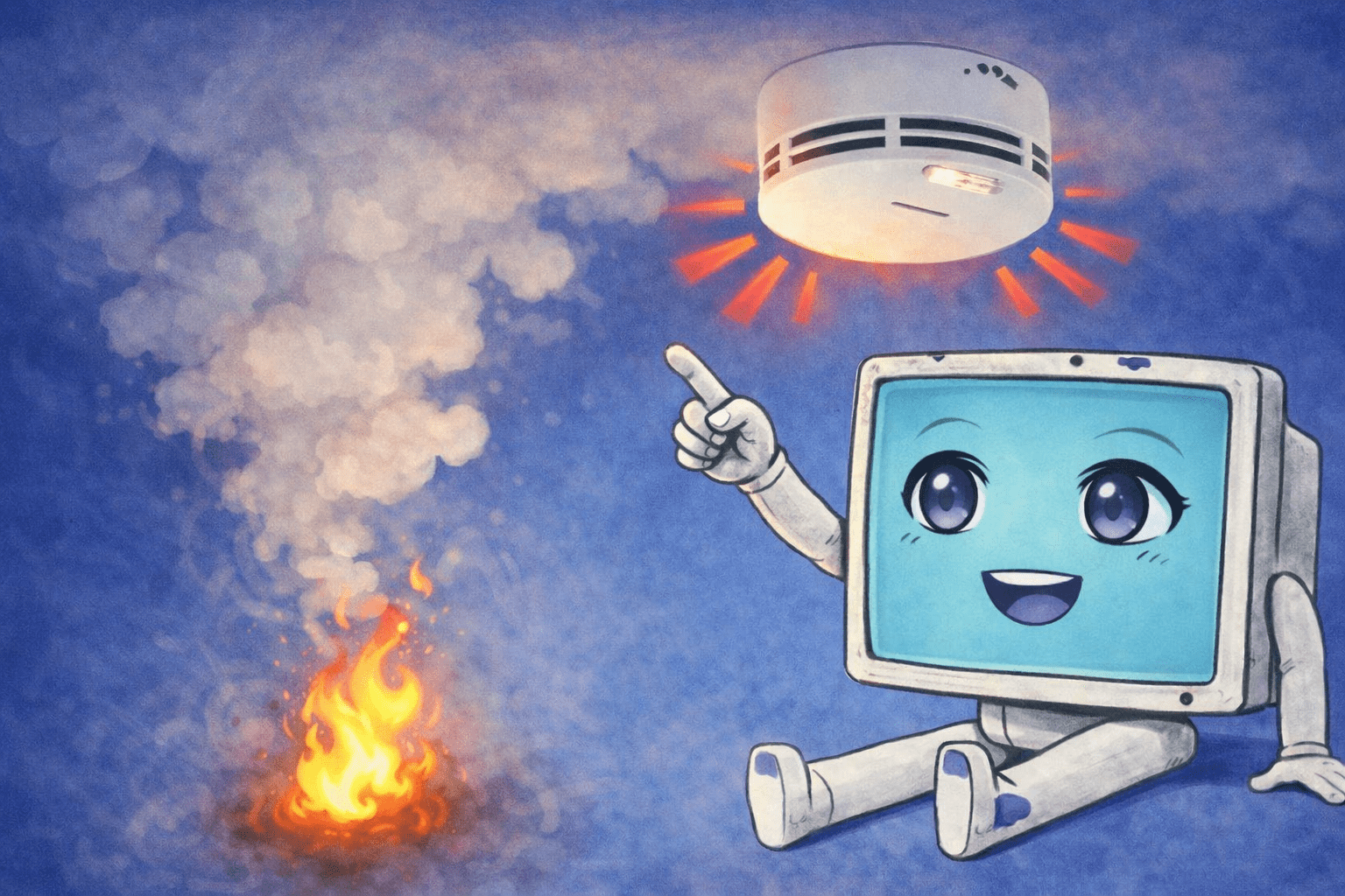 Kai erklärt einen Rauchmelder der bei Rauch Alarm auslöst und vor Feuer warnt