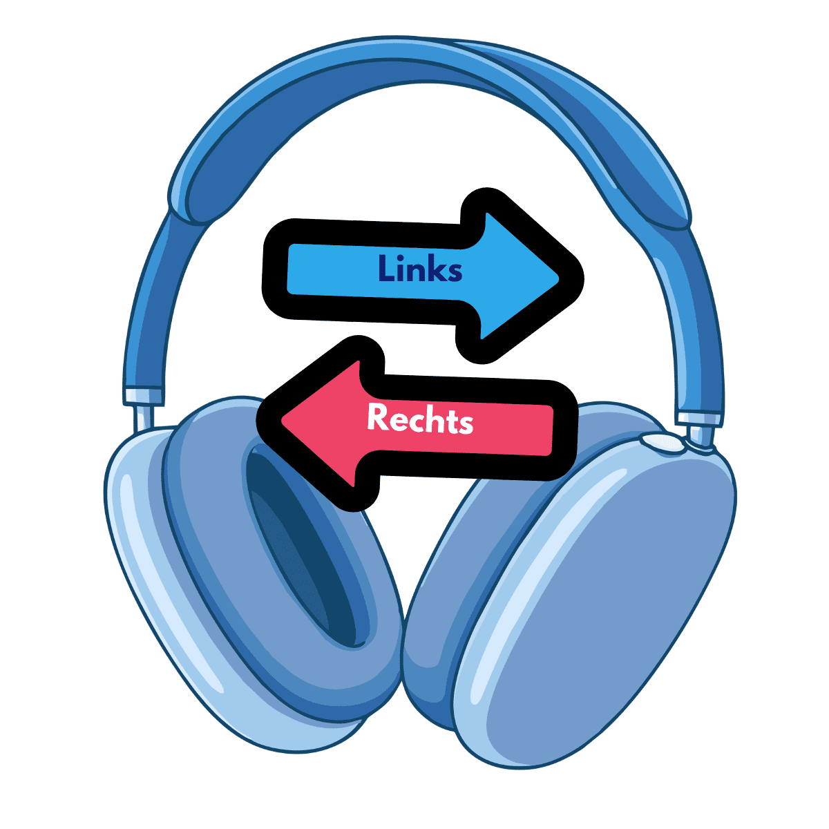 Illustration mit Kopfhörer zur Hörtest-Messung.