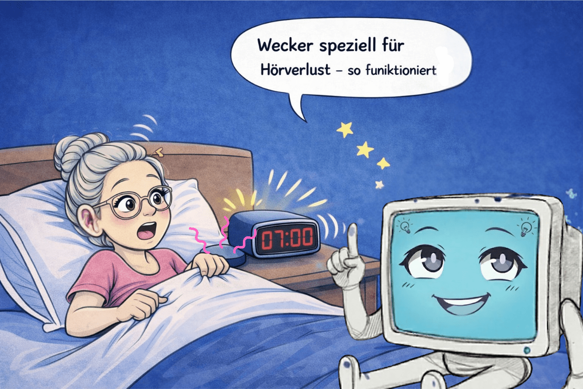 Sarah wird morgens durch einen Vibrationswecker mit Shaker unter dem Kopfkissen geweckt